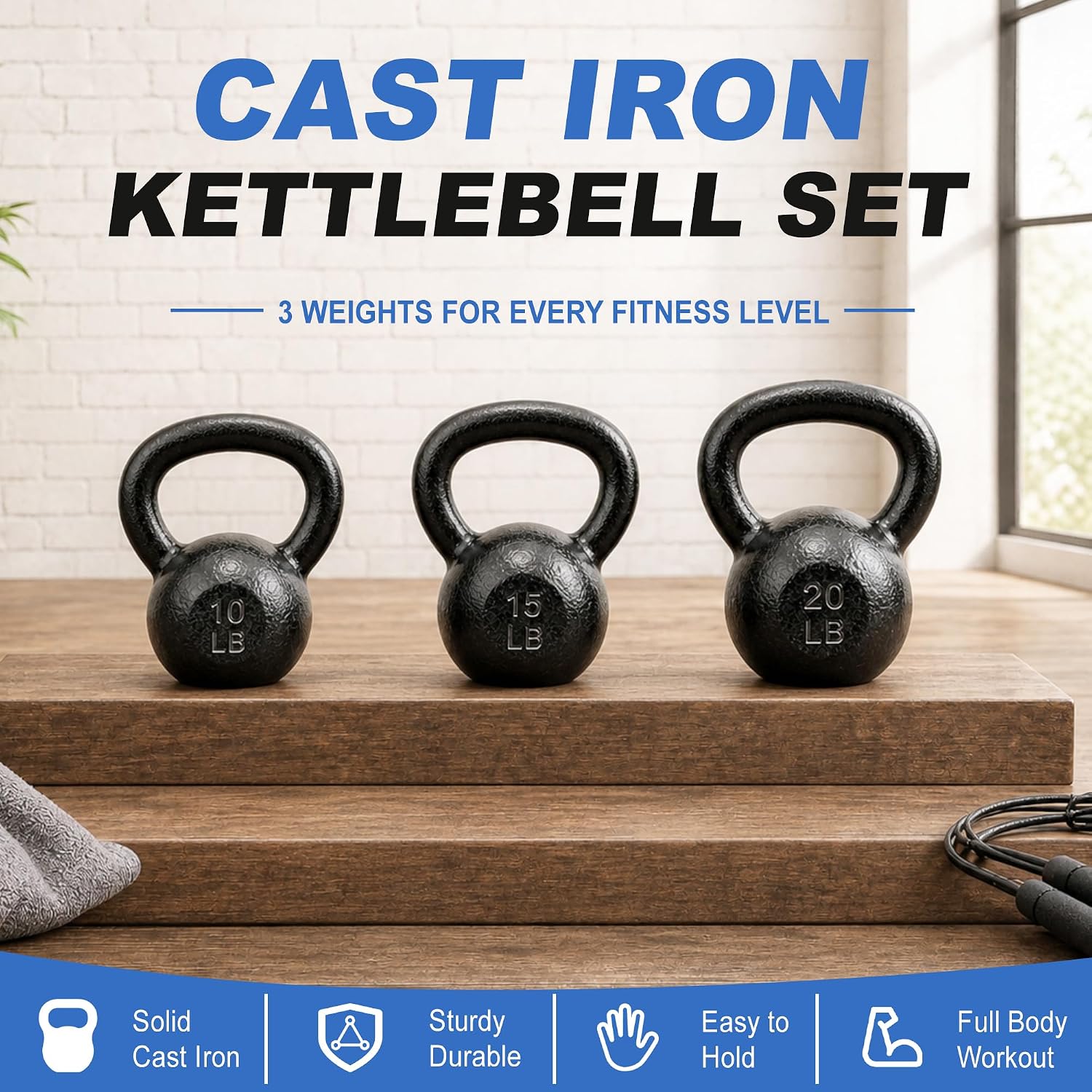 주철 케틀벨, 5~50파운드 무게, 가정용 헬스장에서  - Kettlebell 리뷰 및 가격